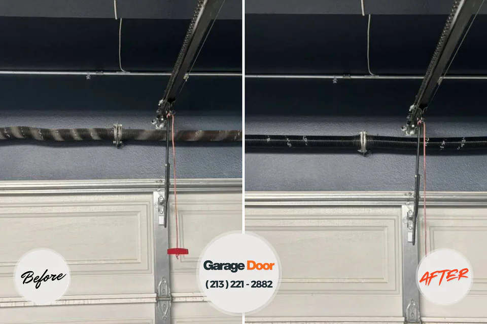 Before and after: garage door repair Bowling Green, VA